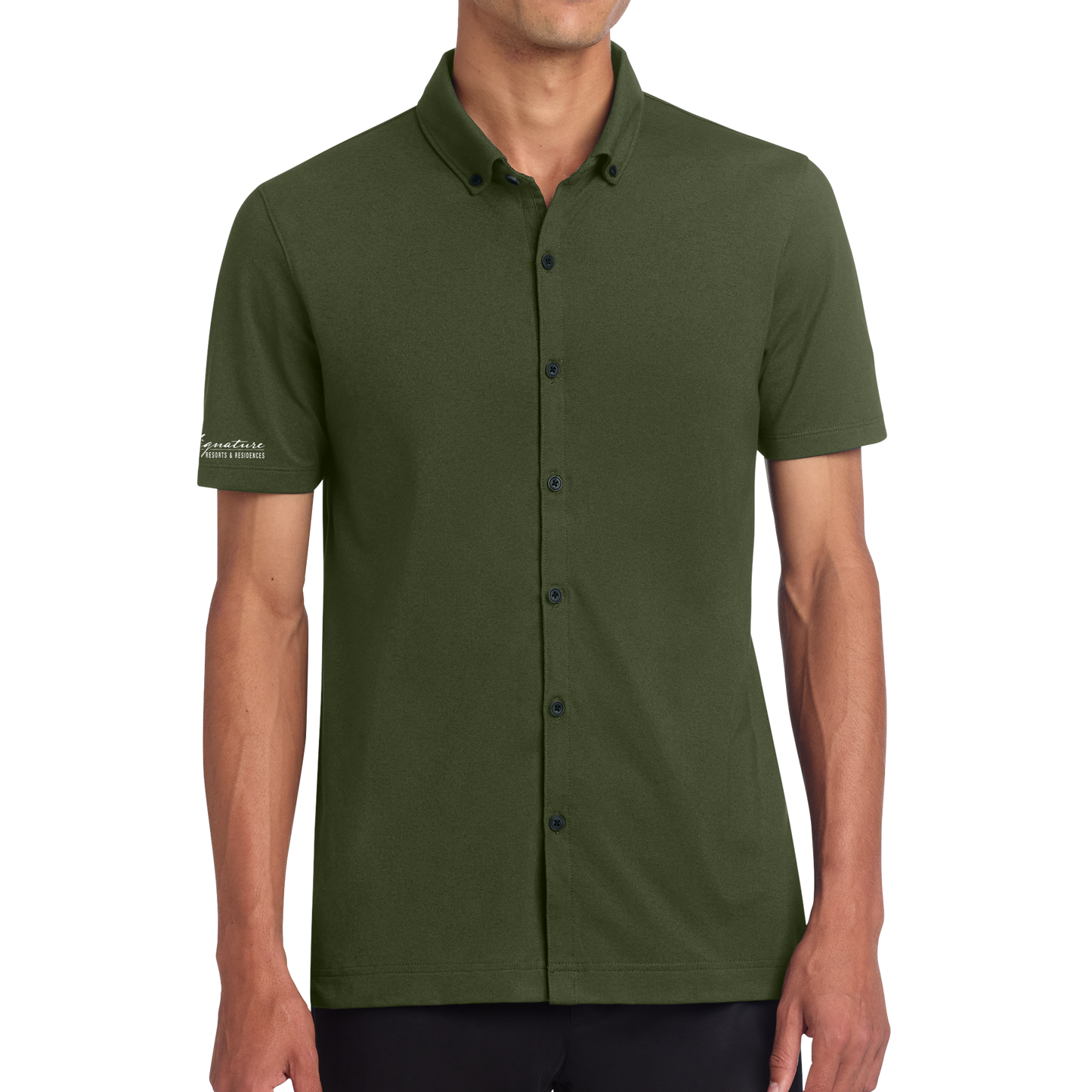 Mercer+Mettle® Stretch Pique Full-Button Polo